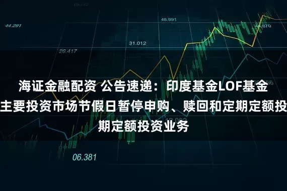 海证金融配资 公告速递：印度基金LOF基金因境外主要投资市场节假日暂停申购、赎回和定期定额投资业务