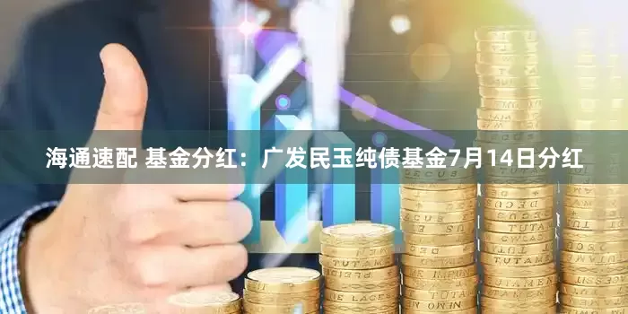 海通速配 基金分红：广发民玉纯债基金7月14日分红