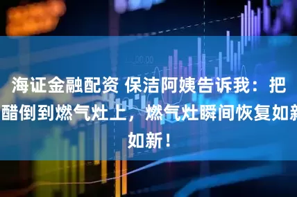 海证金融配资 保洁阿姨告诉我：把白醋倒到燃气灶上，燃气灶瞬间恢复如新！
