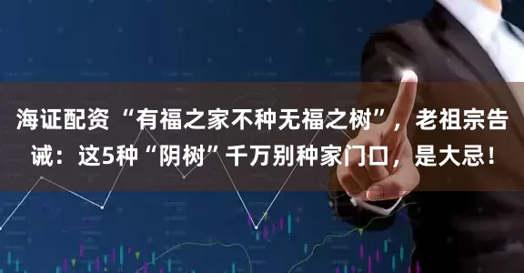 海证配资 “有福之家不种无福之树”，老祖宗告诫：这5种“阴树”千万别种家门口，是大忌！