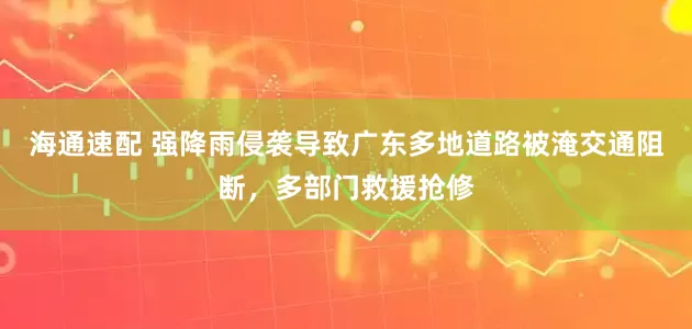 海通速配 强降雨侵袭导致广东多地道路被淹交通阻断，多部门救援抢修